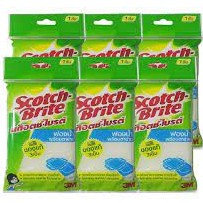 3M Scotch-Brite สก๊อตช์-ไบรต์ฟองน้ำตาข่ายฟองน้ำหุ้มตาข่าย ฟองน้ำพร้อมตาข่าย รุ่น พรีเมี่ยม 1 แพค มี 6 ชิ้น (แพ็ค6+1ชิ้น)