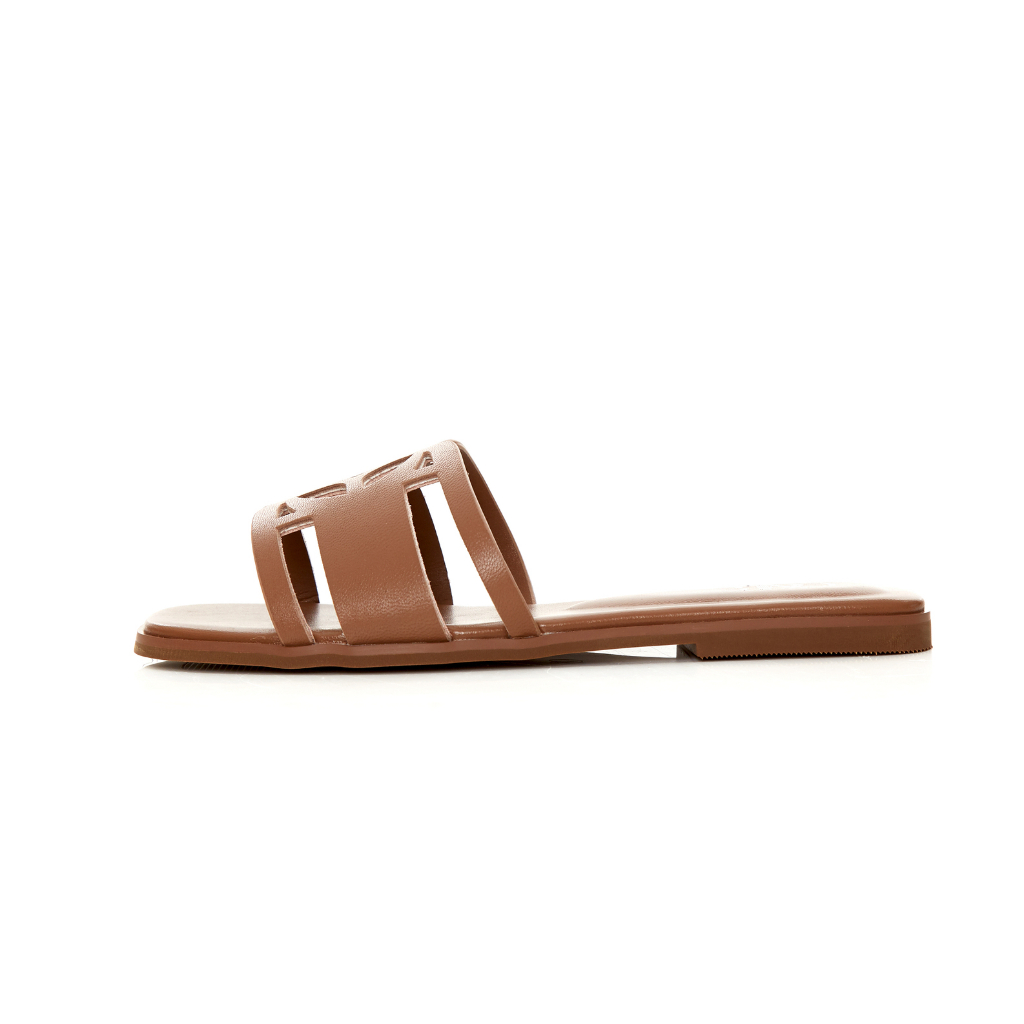 O&B รองเท้าหนังแพะ รุ่น OANDB SANDALS IN EXCLUSIVE BROWN-11148CG00442F_C0BRXX - รูปที่ 3