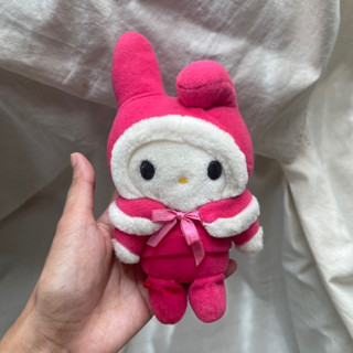 ตุ๊กตาMy melody แต่งชุดกันหนาว sanrioปีเก่า ก้นถ่วง 💕