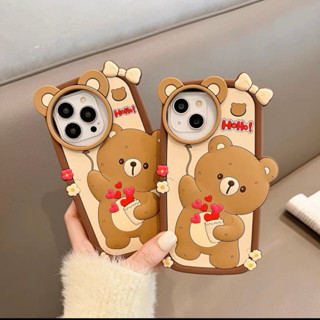 CS140 bear hoho! เคสน้องหมีน้ำตาลงานซิลิโคนเปิดโชว์เลนส์กล้อง ลายการ์ตูนสุดฮิต พร้อมส่ง