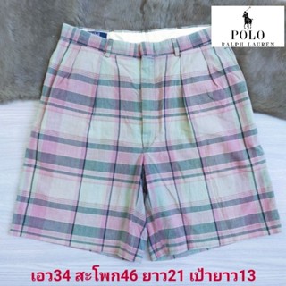 Polo Ralph Lauren แท้ กางเกงขาสั้น ลายสก็อต ผ้าcotton ลำลอง สีดรอปเล็กน้อย มือสองสภาพดีขนาดไซส์ดูภาพแรกค่ะ งานจริงสวยค่ะ