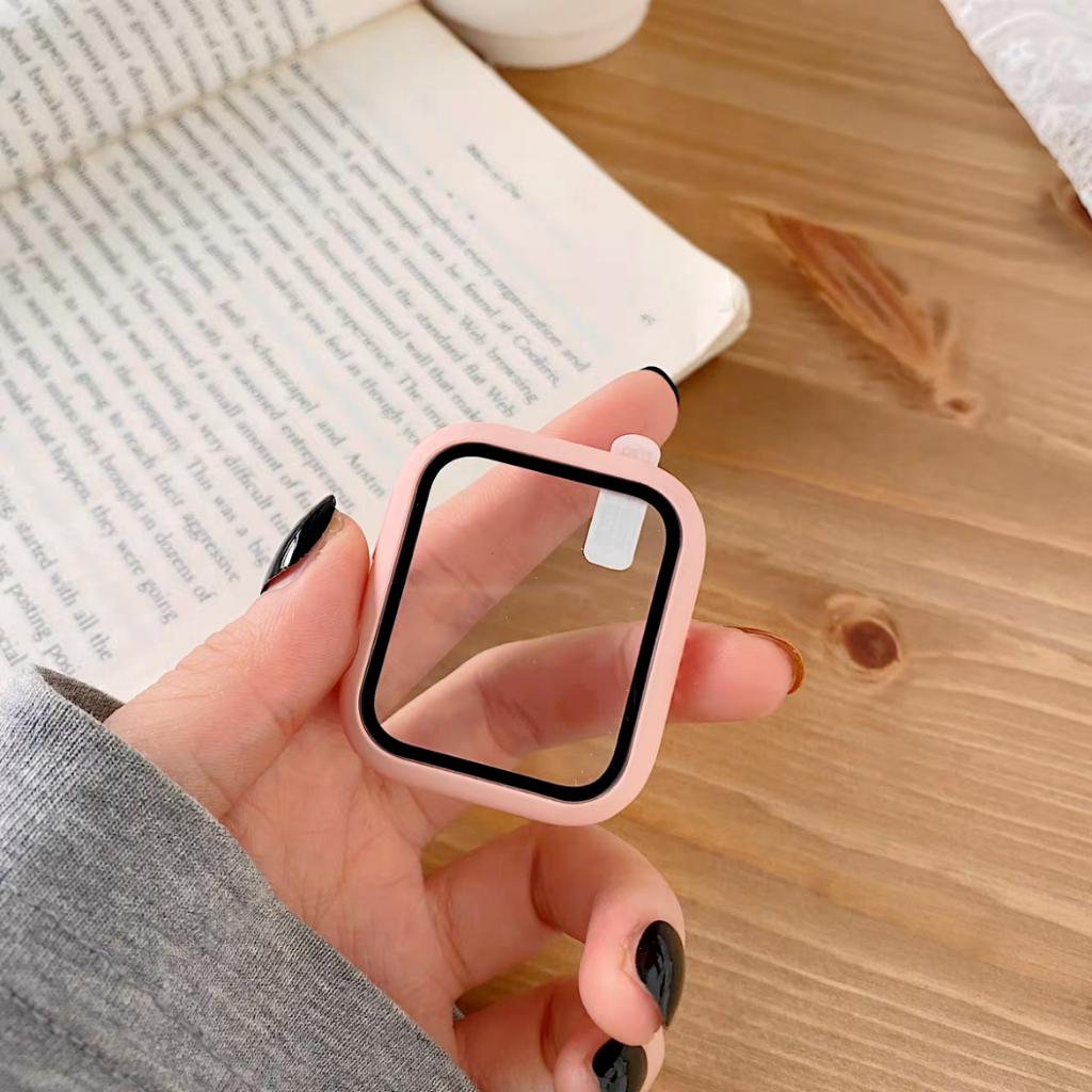 เคส สำหรับ iwatch  เคส Watch สายนาฬิกา PC+Glass case smart watch case watch เคสสำหรับแอปเปิ้ลวอช 38/40/41/42/44/45/cm ราคา ถูกที่สุด ดีลบีเคเค แกลเลอรีภาพที่ 7