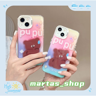 ❤️ส่งของขวัญ❤️ เคสไอโฟน 11 12 13 14 Pro Max หมีน้อย กราฟฟิตี การ์ตูน สไตล์คู่รัก แฟชั่น Case for iPhone สาวน่ารักหัวใจ