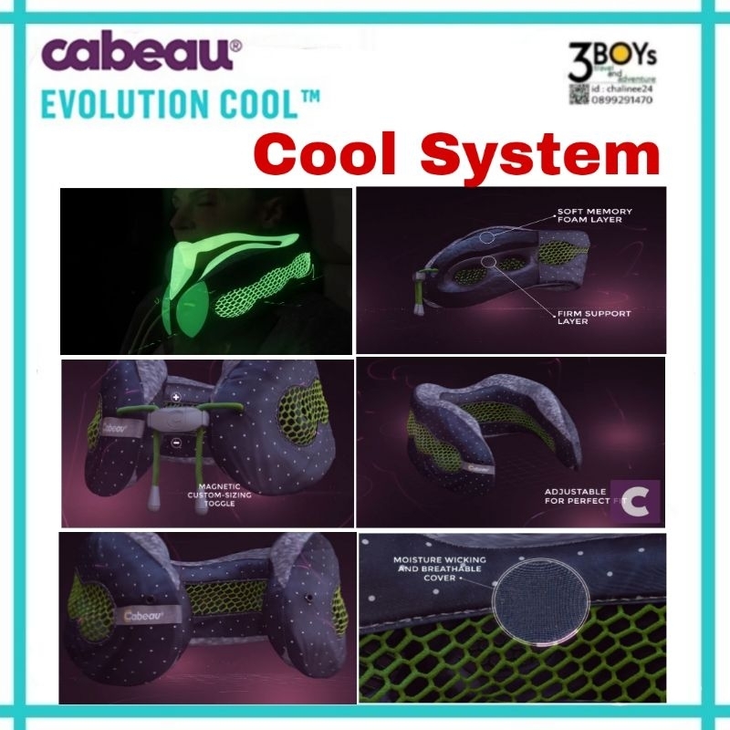ส่งด่วน!! หมอนรองคอ Cabeau รุ่น Evolution Cool หมอนเมมโมรี่โฟม Cool System ระบายอากาศ ป้องกันเหงื่อ แถมกระเป๋า ที่อุดหู