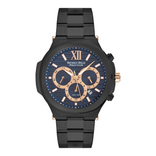 Beverly Hills Polo BP3216X.690 นาฬิกาข้อมือผู้ชาย Chronograph สายสแตนเลส Black/Blue