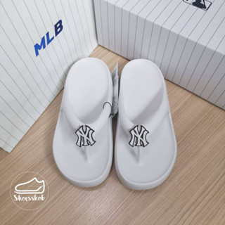 ของแท้ MLB Chunky Bouncer Flip-Flop NY แตะคีบสีขาว logo NY 🤍🤍