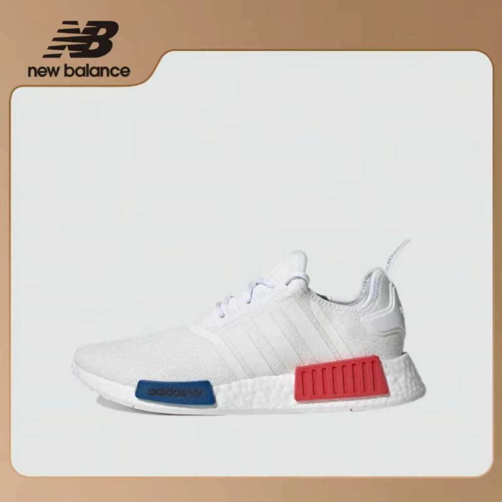 Adidas originals NMD R1 white red blue sneaker รองเท้าผ้าใบ