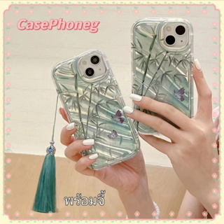 🍑CasePhoneg🍑ป้องกันการหล่น ขอบเต็ม iPhone 11 14 pro max พร้อมอุปกรณ์เสริม ถอดได้ เลเซอร์ ไม้ไผ่ case for iPhone 12 13