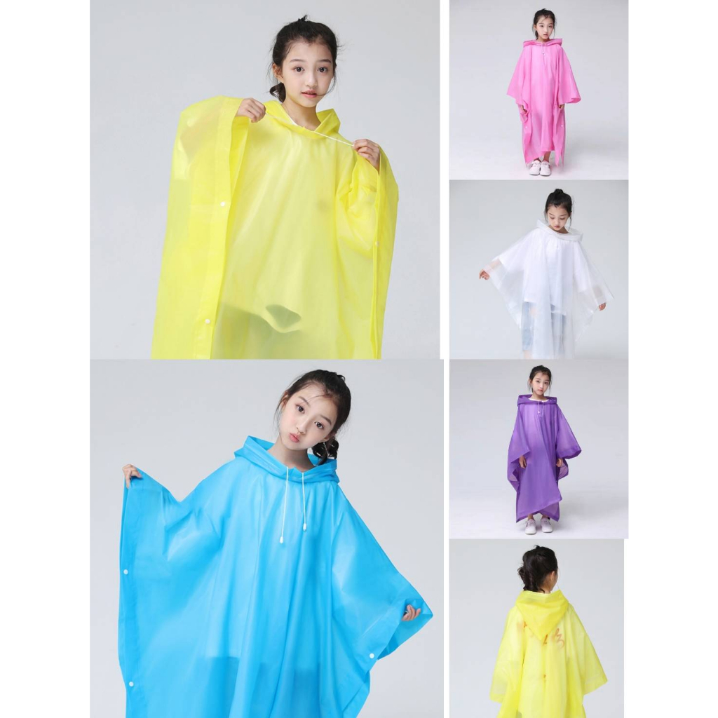 เสื้อกันฝนเด็ก ปีกค้างคาว สำหรับขี่จักรยาน ขี่รถจักรยานยนต์ เสื้อกันฝนหนากว่ารุ่นอื่น เลือกได้หลายสี