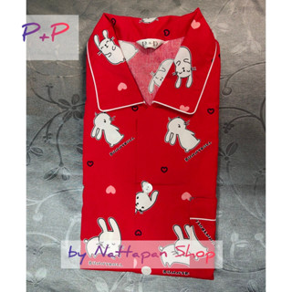 ชุดนอน P+P ผ้าคอตตอน Size XL คอปก แขนสั้น ขาสั้น ชุดนอน ผู้ช…