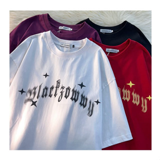 สินค้าเข้าใหม่ เสื้อเกาหลีมาใหม่ขายดีสุดhot เสื้อยืดคอกลมแขนสั้น ลายสกรีนอักษร ด้านหน้าและด้านหลัง แนววินเทจ เนื้อผ้าดี