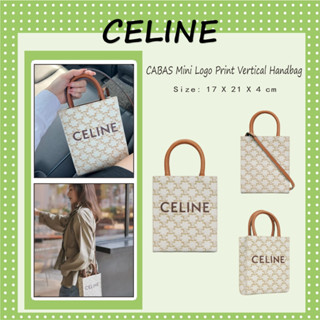 💕 Hot sale Authentic Celine In stock CABAS Mini Logo Print Vertical Bag ‼️