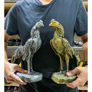 ไก่ชน ไก่ชนสวย สูง 12”นิ้ว ไก่แก้บน งานสีโบราณคลาสสิค ไก่ตั้งหน้าร้าน ไก่ชนแก้บน ไก่ทอง ไก่เงิน ไก่นำโชค