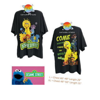 เสื้อยืดฟอก Sesame Street (ป้าย Bootleg)