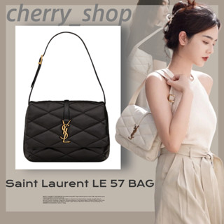 🍒แซงต์โลรองต์ 🍒Saint Laurent/ YSL LE 57 HOBO BAG IN QUILTED LAMBSKIN ผู้หญิง/กระเป๋าสะพายไหล่/กระเป๋าสะพายข้าง🍒