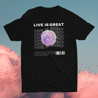 เสื้อยืดพิมพ์ลายกราฟฟิค มินิมอล Black and White Typography Pop Art Holographic T-shirt เนื้อผ้า Cotton 100%