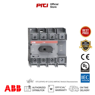 ABB OT125F4N2 4P (125A) 600VAC Switch Disconnector ไม่มีฟิวส์ สวิตช์สำหรับตัดโหลด