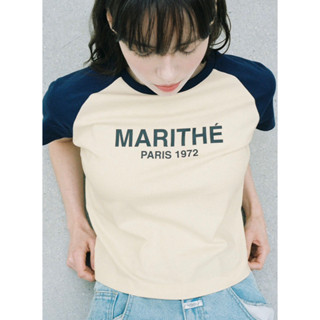 [Pre order] ของแท้100% 🇰🇷เสื้อยืด MARITHE FRANÇOIS GIRBAUD W RAGLAN REGULAR LOGO TEE