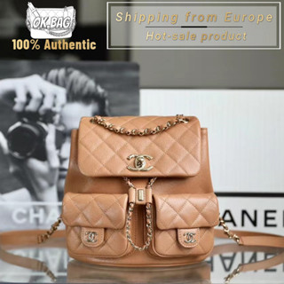 👜ชาแนล CHANEL 23P Cowhide Caramel Large Backpack สุภาพสตรี กระเป๋าสะพายไหล่