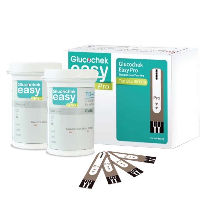 โฉมใหม่ สมาพันธ์ แผ่น GLUCOCHEK EASY PRO TEST STRIP 25 แผ่น และ 50 แผ่น แผ่นตรวจเบาหวาน