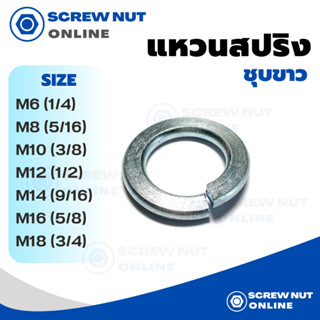 แหวนสปริงชุบขาว แหวนสปริงชุบซิงค์ ขนาด M6-M18