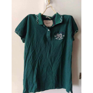 เสื้อเชิ้ต เสื้อโปโล สีเขียวหัวเป็ด Brand Pacific Union size S-M อก 34 ยาว 23