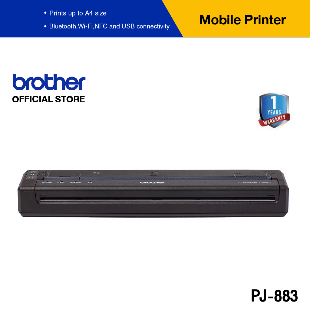 Brother PJ-883 เครื่องพิมพ์พกพา A4 ระบบ Direct Thermal | รองรับ WiFi และ Bluetooth
