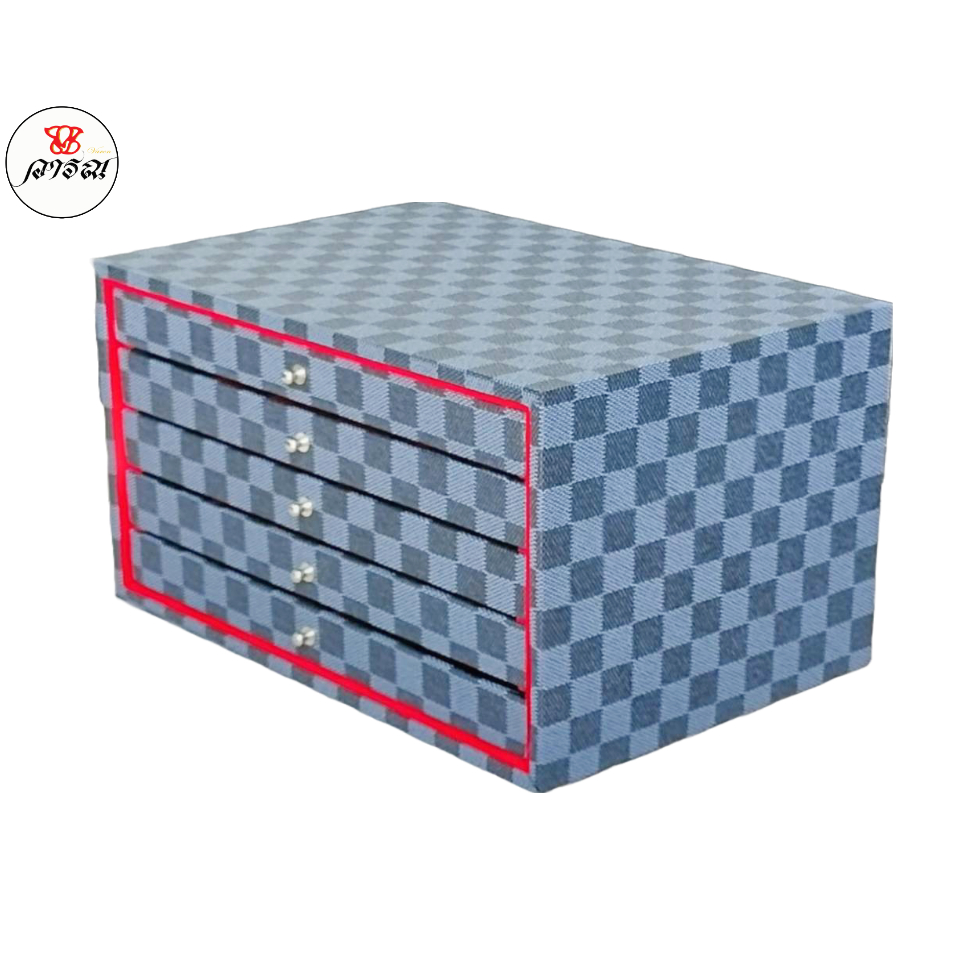 กล่องใส่เครื่องประดับ และ พระเครื่อง แบบลิ้นชัก 5ชั้น 90ช่อง, 90-Tier 5 drawer jewelry box and amule