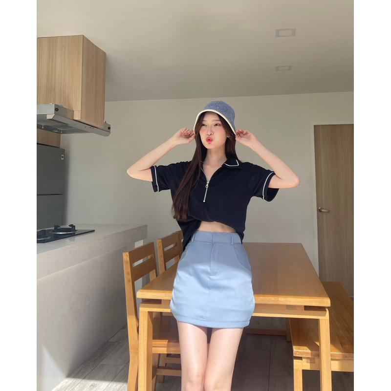 RORA POLO TOP • เสื้อโปโลดีเทลซิปหน้า - รูปที่ 2