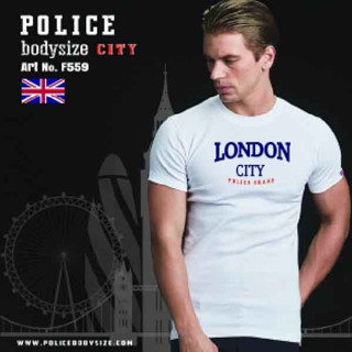 Police เสื้อยืด ลาย LONDON ทรง slim fit ผ้ายืดตามตัว F559,B370,X106