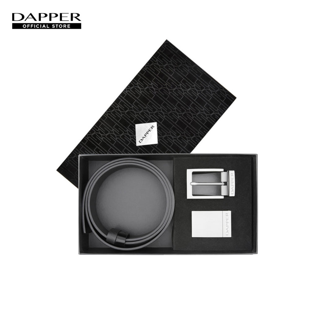 DAPPER กิ๊ฟเซ็ทเข็มขัด Carbon Fiber Reversible Belt Gift Set (BBX/BK/1009BB3)