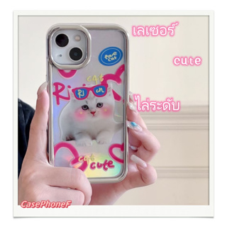 ✨ส่งของขวัญ✨เคส for iPhone 11 14 Pro Max Case for iPhone 12 13 ป้องกันการตก การป้องกัน ไล่ระดับ เลเซอร์ สาวน่ารักหัวใจ