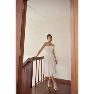 FABLAB DUNNE Camilia Dress (white) เดรสสายเดี่ยวสไตล์มินิมอล
