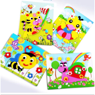 สติ๊กเกอร์โฟม DIY เด็ก สติ๊กเกอร์ 3 มิติ โฟม EVA สติ๊กเกอร์ DIY ของเล่นเสริมพัฒนาการ สติ๊กเกอร์เด็ก ของเล่นเด็ก 2 ขวบ