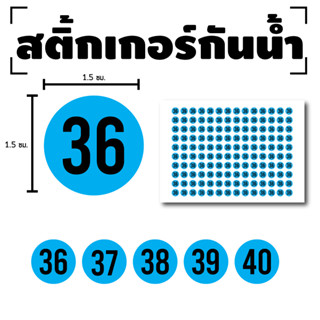 สติ้กเกอร์กันน้้ำ ติดสินค้า, รองเท้า, เสื้อ,กางเกง (ป้ายไซส์กางเกง,รองเท้า,เสื้อ) สีฟ้า 140 ดวง 1 แผ่น A4 [รหัส G-094]