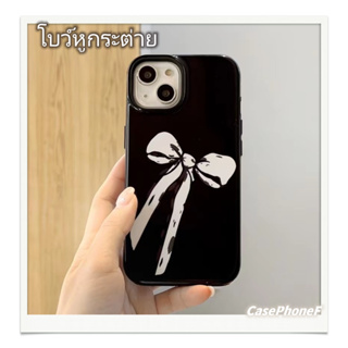 ✨ส่งของขวัญ✨เคส for iPhone 11 14 Pro Max Case for iPhone 12 13 ป้องกันการตก การป้องกัน โบว์หูกระต่าย สไตล์ย้อนยุค