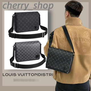 🍒หลุยส์วิตตอง Louis Vuitton  กระเป๋ารุ่น DISTRICT PM🍒ผู้ชาย/กระเป๋าสะพายข้าง/ไหล่  LV BAG