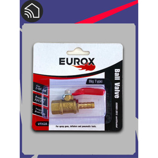 EUROX บอลวาล์วตัวเมีย 2 หุน (1/4 นิ้ว) -หางไหล 8H สีทอง Ball Valve size 1/4F-8H , Pressure 150 psi [VFH28]