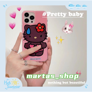 ❤️ส่งของขวัญ❤️ เคสไอโฟน 11 12 13 14 Pro Max ฤดูร้อน HelloKitty ความนิยม การ์ตูน สไตล์คู่รัก Case for iPhone สาวน่ารักหัว