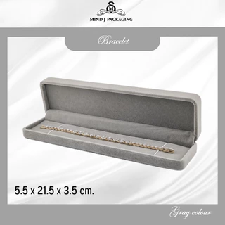 กล่องกำมะหยี่ Premium Jewelry Box สีเทา กล่องใส่เครื่องประดับ