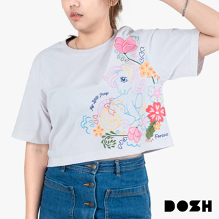 DOSH WOMENS CROPPED T-SHIRTS MY LITTLE PONY เสื้อยืดทรงครอปสั้น ผู้หญิง DPWT1012-GY