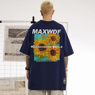 เสื้อยืดผู้ชายโอเวอร์ไซส์ sunflower เสื้อy2k เสื้อมินิมอล เสื้ออปป้า เกาหลี