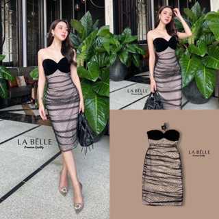 ♥️ M7 LABELLE Dress เดรส เกาะอก สีดำ ใส่ได้หลายโอกาส ไซส์ Xs-L