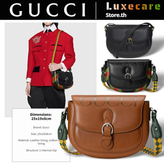 กุชชี่👜GUCCI 【2022 New】Logo Embossed สุภาพสตรี/กระเป๋าสะพายไหล่/กระเป๋าสะพายข้าง/กระเป๋าคลัทช์/