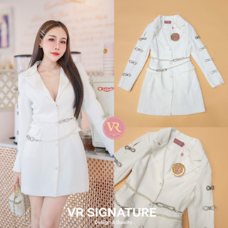 VR Dress สูทสั้น คอปกมาพร้อมเข็มขัดโบว์