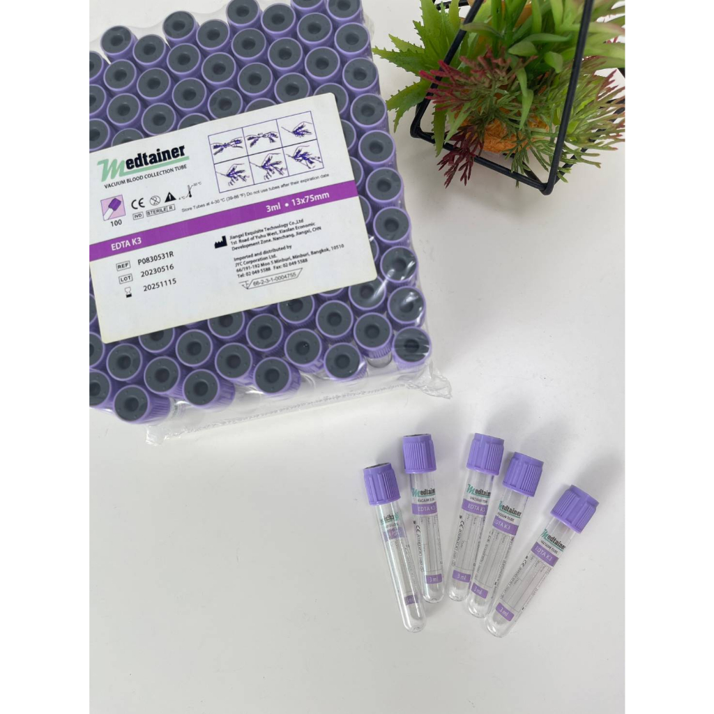 หลอดเก็บตัวอย่างเลือด  EDTA K3, Vacuum