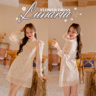 LABELLE รุ่น Lunaria Dress เดรสสั้นชีฟอง เเขนยาว