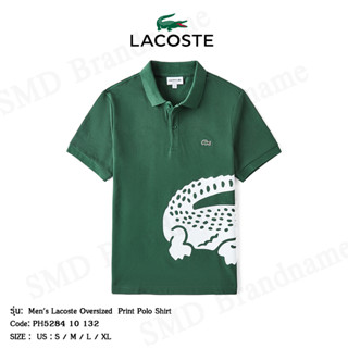 Lacoste เสื้อโปโลชาย รุ่น Mens Lacoste Oversized Print Polo Shirt Code: PH5284 10 132