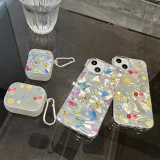 เคสแอร์พอด 3 Case Airpods 3 pro2 case แฟชั่น สตรีทแฟชั่น ดอกไม้ผีเสื้อหลากสี Airpod 3 pro2 case เคส Airpod 1 gen2 case