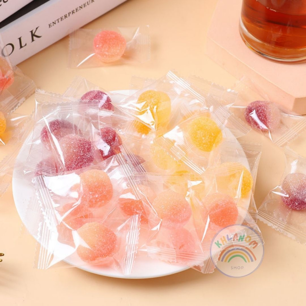 เยลลี่ผลไม้ Gummy Jelly เยลลี่ 2บาท (1ชิ้น/8กรัม) เยลลี่ส้ม เยลลี่องุ่น เยลลี่พีช เยลลี่เลม่อน เยลลี่เคลือบน้